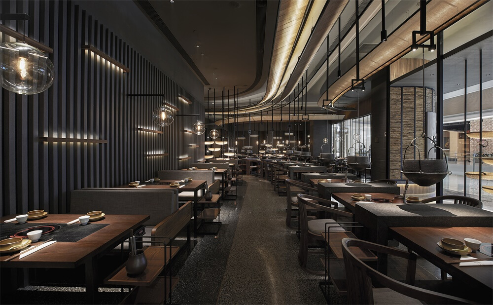 翹腳牛肉火鍋店裝修—盡膳口福餐廳設(shè)計案例(圖8)